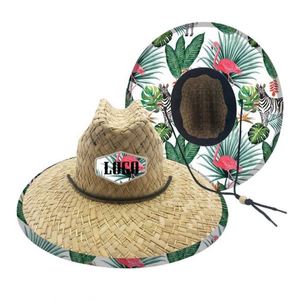 Hot Selling Wholesale Sombrero Natural <b>Straw</b> Australia Safari <b>Straw</b> <b>Hat</b> Custom Patch Logo Lifeguard <b>Straw</b> <b>Hat</b> - Product Image 5