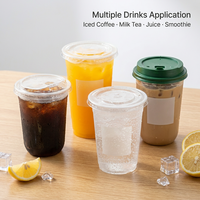 Gobelets en plastique PET personnalisés de 350 ml et 500 ml, gobelets transparents pour boissons, gobelets à emporter pour jus, smoothies, bubble tea, boissons froides
