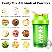 Nouvelles bouteilles shaker à protéines en PP de 13 oz avec poignée et fouet métallique, anti-fuite, sans BPA, compatibles lave-vaisselle, avec bouchon à clapet
