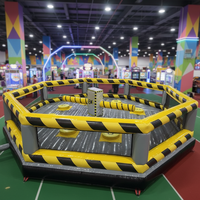 Château gonflable de défi de fusion pour 6 personnes, équipement de jeu sportif d'extérieur gonflable très populaire