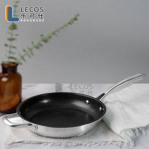 Poêles à frire LECOS en gros pour muffins et crêpes, en acier inoxydable antiadhésif, compatibles induction, avec poignées anti-chaleur, en vrac - Product Image 2