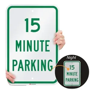 制造商高能见度定制反光铝15分钟停车标志高质量道路定时停车标志