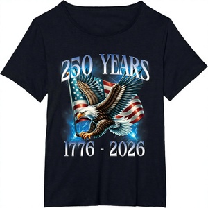 เสื้อยืดแขนสั้นผู้ชายลายธงชาติอเมริกา 250 ปี 1776-2026 ลายอินทรีรักชาติ พิมพ์ลายดิจิทัล ทรงปกติ คอกลม ผ้าเจอร์ซีย์คอตตอน - Product Image 3