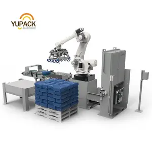 Robert palletizer untuk tas dengan gripper ganda, mesin palletisasi robot, robot