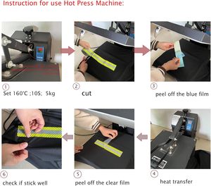 Vinile Termotrasferibile Riflettente ad Alta Visibilità 2 Pollici X 5 Iarde Giallo Fluorescente/Argento Materiale PVC Nastro Termoadesivo per Abbigliamento - Product Image 6