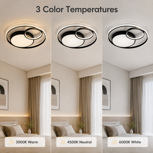 Plafonnier LED moderne en cristal, télécommande, trois couleurs, intensité variable, anneau rond, montage en surface, pour chambre et salon - Product Image 3