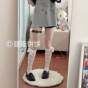 White Bone-In Leggings Slouch <b>Socks</b> Anime <b>Cartoon</b> Women Breathable Sweat-Absorbing Youth 18-40 Summer JK Style - Product Image 2