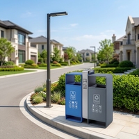 Ensemble de poubelles de tri de haute qualité pour maison écologique et espaces publics, vente en gros, poubelle de recyclage à code couleur (2 couleurs)