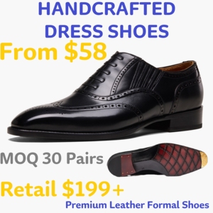 Chaussures Richelieu pour Hommes en Cuir Véritable Haut de Gamme, Élégantes Chaussures Habillées Oxford pour Affaires, Mariages et Fêtes, Faible MOQ, Service OEM - Product Image 1