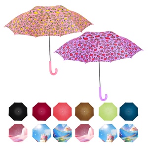 Children 16 Inch Creative 3D Cartoon Cute DIY Pattern Boy Girls Kids Gifts Long Handle Straight Security Umbrella for Sale - Product Image 2