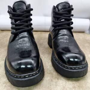 Bottes italiennes printemps/été avec doublure en polaire, style vintage, souples et chaudes, dessus en cuir de vache véritable, bottes chukka pour homme - Product Image 3