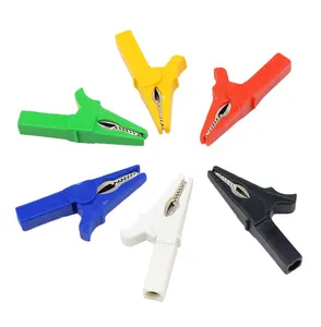 Zuiver Koper Plastic Geïsoleerde Krokodil Clip Opening 16Mm Voor Banana Plug 4Mm Multimeter 55Mm Power Test Clamp