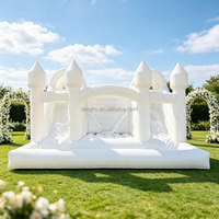 Château gonflable double toboggan blanc pour mariage, château sauteur en PVC, château gonflable blanc pour adultes