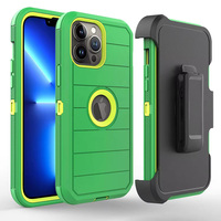 Accessoires pour téléphones mobiles, étui de protection robuste 3 en 1 avec béquille antichoc pour iPhone 12 13 14 15 16 17 Pro Max
