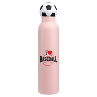 Bouteille d'eau de football isolée sous vide à double paroi en acier inoxydable pour le sport