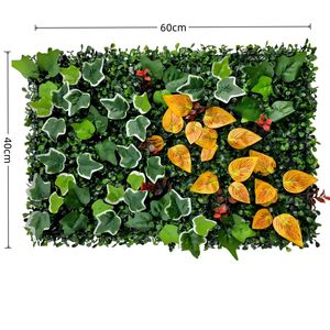 Panel de Pared de Boj Artificial de 60x40cm, Decoración de Pared Verde Artificial, Diseño de Planta Realista para Uso en Interiores y Exteriores - Product Image 1