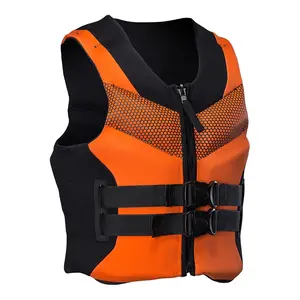 CE ISO12402-5 Jaket Keselamatan Olahraga Pria Dewasa, Rompi Pelampung Uniseks Neoprene EPE Busa Air Olahraga Perahu Kayak Berenang Apung