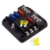 Panneau de distribution d'alimentation de démarrage de voiture en plastique à 6 voies avec boîte porte-fusible à lame 12-24V