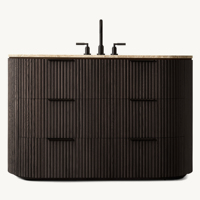 Meuble-lavabo de salle de bain moderne en chêne américain prestigieux, taille personnalisable, coiffeuse à 6 tiroirs, plateau en marbre de luxe, console en bois haut de gamme