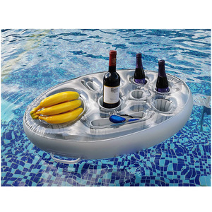 Inflatable Beverage Holder With Cup Holders And Fruit Tray For Pool Floating Drinks And Snacks Adult Swimming Supply - Product Image 1