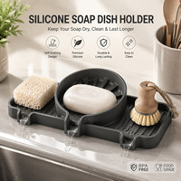 Support de rangement auto-drainant en silicone pour éponge, boîte de drainage multifonctionnelle pour évier de cuisine, organisateur de brosses à vaisselle