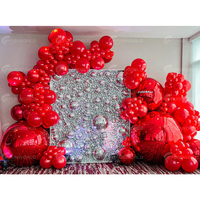 Sphère de boule brillante gonflable de ballon de miroir rouge grande pour la décoration de partie boule de miroir gonflable