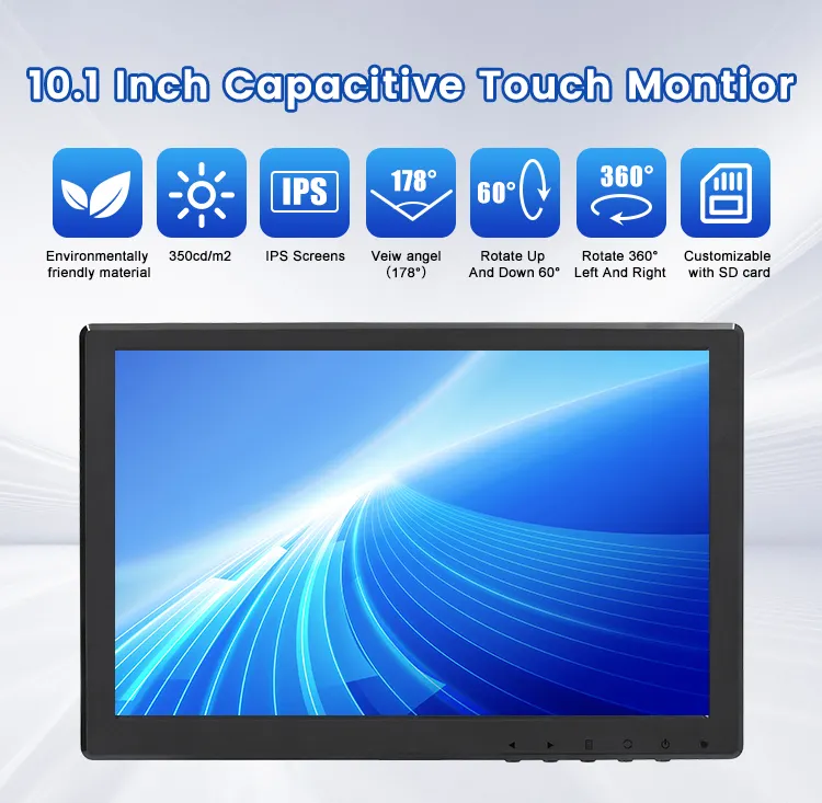 12 Inch Touch Screen Monitor HD USB Monitor Industrial Capacitive Touch Monitor
