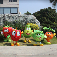 Dekorasi Taman Patung Buah Besar dari Fiberglass Ceri Semangka Sayuran