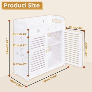 Bathroom Storage Rack 60X70cm <b>Wall</b> <b>Mounted</b> Toilet Shelf With Cabinet - Product Image 5