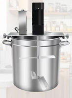 Machine à sauces en acier inoxydable, double alimentation électrique/gaz, capacité 20L, mélangeur-cuiseur pour soupes, pâtes, confitures, cuisson facile