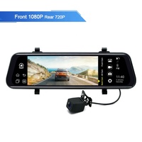 ADAS et BSD de vision nocturne 1080 + 1080P les plus vendus avec miroir de commande vocale 4G DashCam