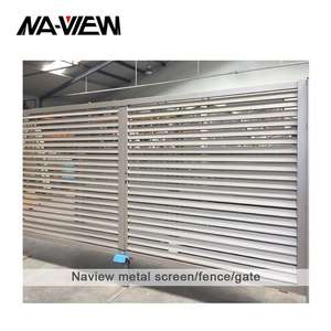 แผงรั้วอะลูมิเนียมสีดำทันสมัย เคลือบผง ป้องกันความเป็นส่วนตัว ตกแต่งสวน ฝาครอบเสาโลหะ ป้องกัน รั้ว 3 มิติ ประตูตาข่าย - Product Image 6