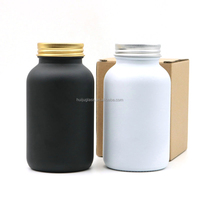 Personnalisé 100ml 150ml 200ml 250ml Bouteilles de supplément de soins de santé en verre mat Bouteille de vitamine vide de capsule de pilule de médecine avec boîte