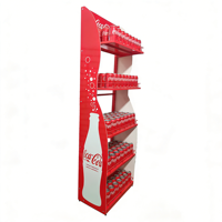 Étagère de présentation de boissons métallique robuste à 5 niveaux, personnalisable, pour supermarché et commerce de détail