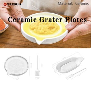 Plato Rallador de Cerámica Blanca Personalizado con Logotipo para Ajo y Jengibre, Utensilio de Cocina para Moler Verduras - Product Image 2