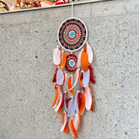 Capteur de rêves indien fait à la main Boho créatif avec plumes décor à la maison suspendu pour salon chambre carillons éoliens pour mariage