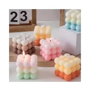 Đầy Màu sắc Rubik của Cube Amazon Hot Bán sáp đậu nành thơm bong bóng nến cho Giáng sinh đám cưới Valentine bên món quà