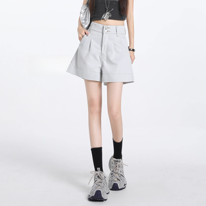 Shorts de mezclilla retro lavados al por mayor con bordes deshilachados, nuevo estilo de verano para mujer, corte ajustado y moldeador, <span class=keywords><strong>pantalones</strong></span> <span class=keywords><strong>cortos</strong></span> que realzan la cadera. - Product Image 6