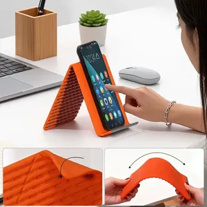 Hot Sale Waterproof Portable Folding Phone Bracket Flexible Silicone <b>Tablet</b> <b>Stand</b> Desktop Mount for Video Call Live Stream - Product Image 5