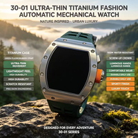Nouvelle version haut de gamme, montre mécanique pour homme en titane ultra-fine 30-01, squelette, mode, étanche, automatique