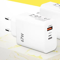 Cargador de Pared Rápido con Enchufe EU US UK Tipo C, 67W PD QC3.0, Doble USB A+C, para iPhone 17 16 Pro Max, Estándares Indios