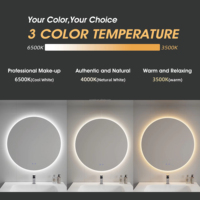 Miroir LED asymétrique moderne avec indice de protection IP44 pour salle de bain, cadre en aluminium, rétroéclairage intelligent, anti-buée, miroir de vanité pour salon, décoration intérieure