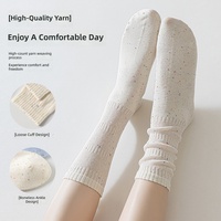 Chaussettes décontractées mi-mollet sans couture pour femmes en coton peigné à pois, froncées à la cheville, absorbantes, respirantes, sans coutures, minimalistes