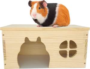 Escondite de Madera para Cobayas, Casa para Chinchillas, Casa para Conejitos, Caseta para Conejos Enanos, Escondite de Madera para Animales Pequeños, para Ratas - Product Image 2