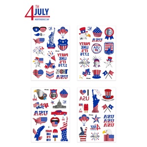 <span class=keywords><strong>Tatouage</strong></span> temporaire personnalisé à transfert d'eau, drapeau américain, Jour de l'Indépendance, 4 juillet - Product Image 4