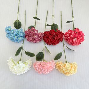 Flor de Hortensia Artificial de Cabeza Grande y Tallo Único para Decoración de Bodas y Hogar en Blanco, Rosa, Rojo, Azul, Rosa Claro, Champán y Morado - Product Image 1
