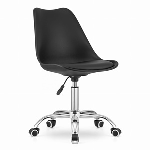 <span class=keywords><strong>Silla</strong></span> de Oficina Moderna y Económica, Giratoria, de Plástico, con Cojín Negro, Tipo <span class=keywords><strong>Tulip</strong></span>án, con Elevación a Gas - Product Image 1