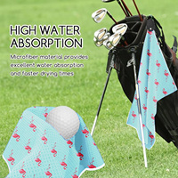 Serviette de club de golf à faible quantité minimale de commande Wuxi Ivy serviette de sport de cuisine sublimée en microfibre serviette de golf à gaufres magnétiques en microfibre avec aimant