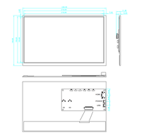 Écran tactile TFT transparent de 10,1 pouces, 1024x600 ou 1280x800, multi-touch, écran Raspberry Pi avec grand PCB/trou de montage