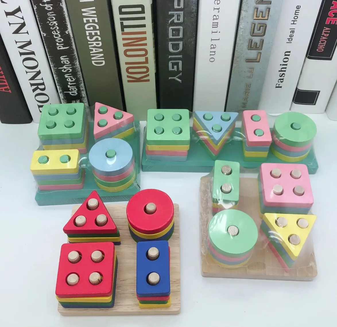 Stocking puzzle kegiatan edukasi kayu mainan pembelajaran balita mainan Montessori